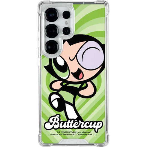 Cartoon Network Powerpuff Girls Buttercup Green Hearts Galaxy S25 Ultra Clear Case